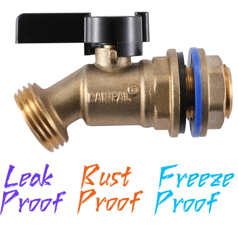 RAINPAL RBS005 Brass Water Container/Rain Barrel Quarter Turn Spigot(LF Compliant, For OPEN TOP BARRELS) - Image 2